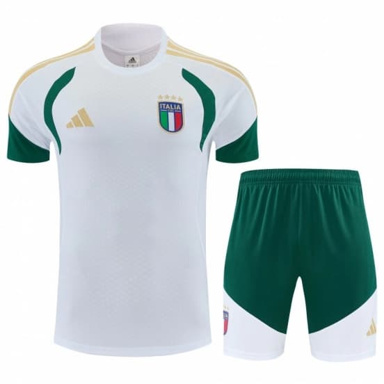26/27 Italy White Short Sleeve+Soccer Shorts — Selección de fútbol de Italia