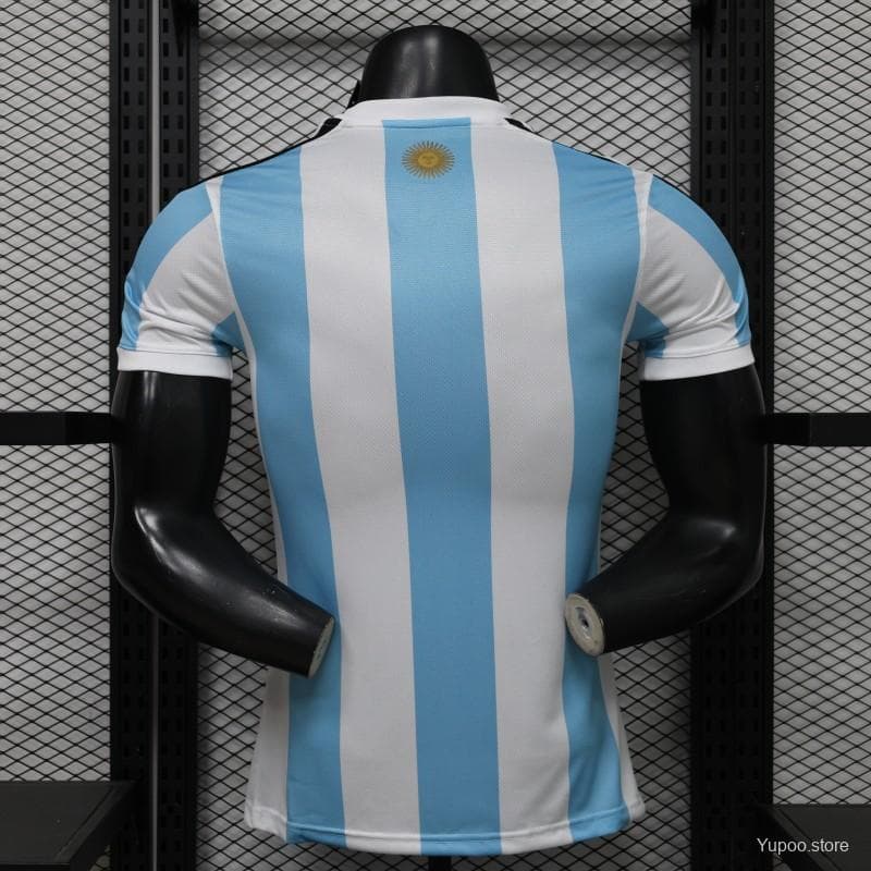 Player Version 2027 Argentina Home White & Light Blue Stripes with FIFA World Cup Champion Badge Jersey — imagen 3