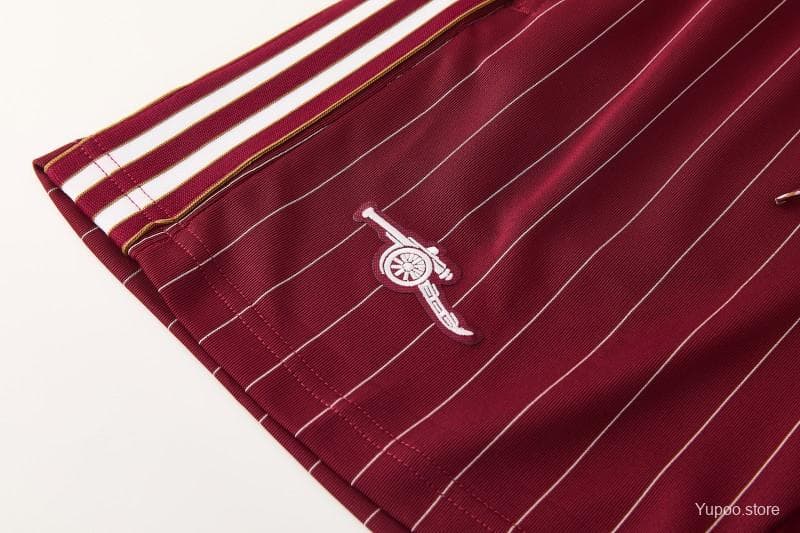 26/27  Arsenal  Maroon Pinstripe Short Sleeve+Soccer Shorts — imagen 2