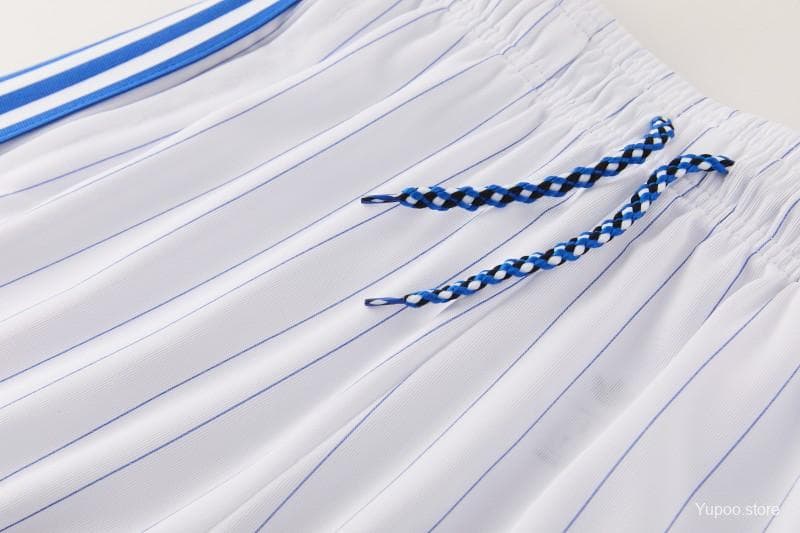 26/27 Chelsea FC  Blue  Stripes Short Sleeve+ White Soccer Shorts — imagen 5