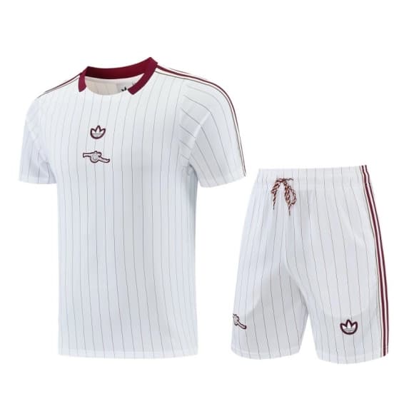26/27 Arsenal  White Pinstripe Short Sleeve+Soccer Shorts — jersey