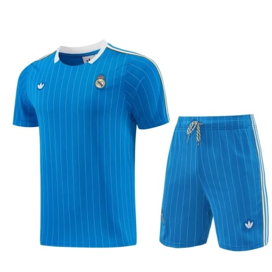 26/27 Real Madrid  Blue Pinstripe  Short Sleeve+Soccer Shorts — jersey