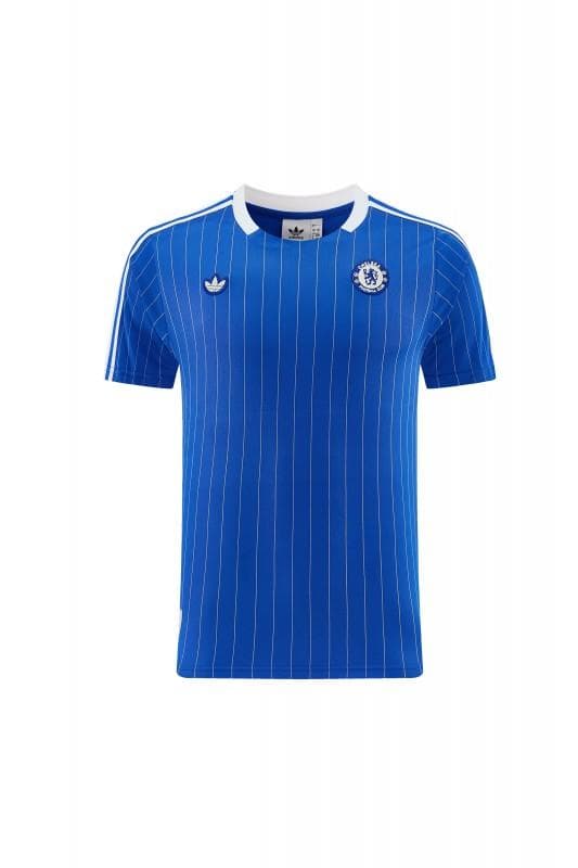 26/27 Chelsea FC  Blue  Stripes Short Sleeve+ White Soccer Shorts — imagen 19