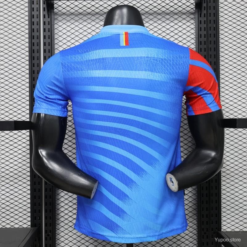 Player Version 26/27 DR Congo  Sky Blue & Red  Home Jersey — imagen 2