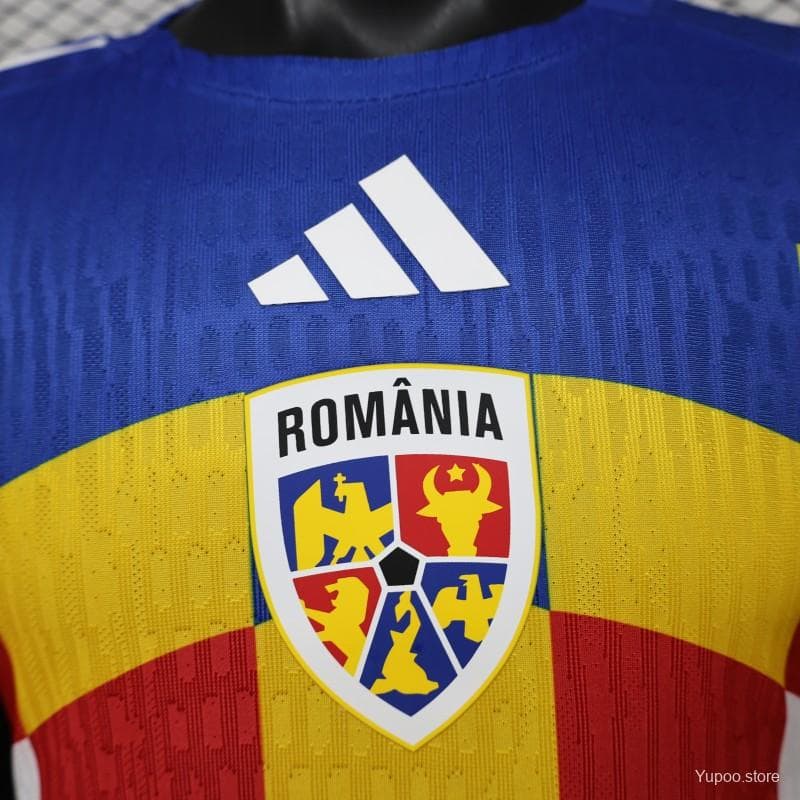 Player Version 2026 Romania Special Edition White with Blue Yellow Red Jersey — imagen 4