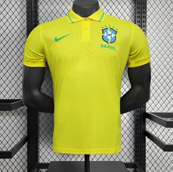 25/26 Player Version Brazil POLO Yellow Jersey — Selección de fútbol de Brasil