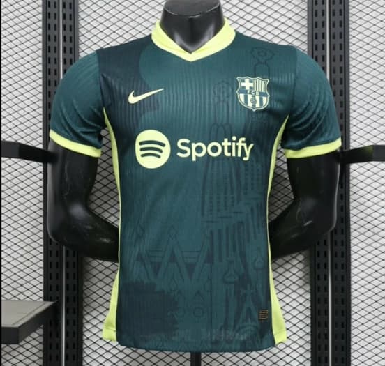 Player Version 25/26 FC Barcelona Dark Green with Neon Yellow Trim Jersey — jersey