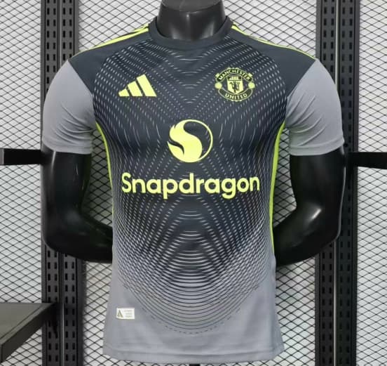 Player Version 25/26 Manchester United Grey with Gradient Wave Pattern Jersey — Manchester United Football Club