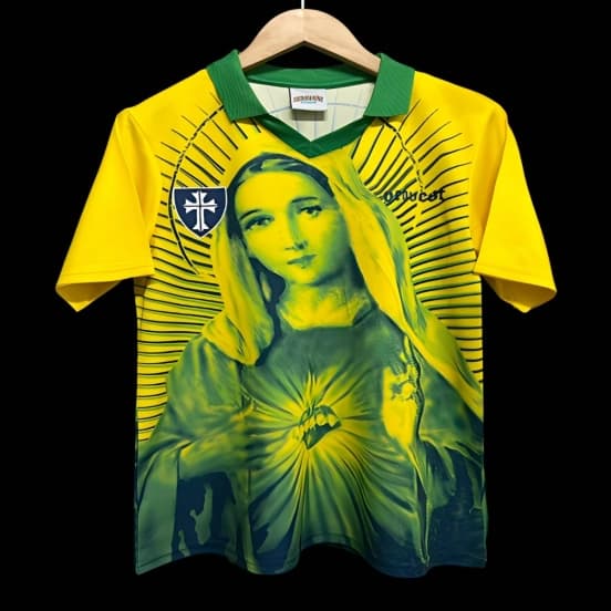 2026 Brazil Yellow with Virgin Mary Print Jersey — jersey