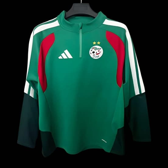 2026 Algeria Green Half Zipper Jacket — Selección de fútbol de Argelia