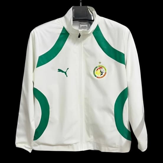 2026 Senegal White Full Zipper Windbreaker — Selección de fútbol de Senegal