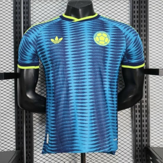 2026 Player Version Colombia Blue with Wavy Zigzag Pattern Jersey — Selección de fútbol de Colombia