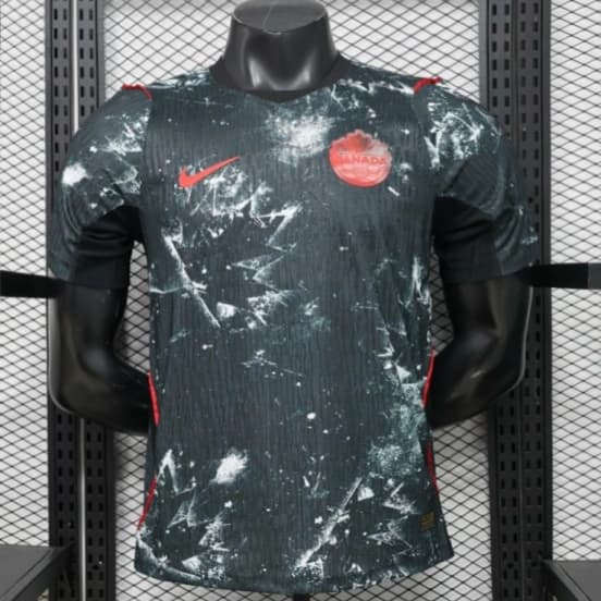 Player Version 2026 Canada Third Dark Grey with Shattered Ice Crystal Allover Print Jersey — Selección de fútbol de Canadá