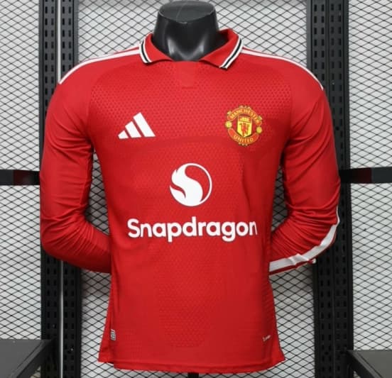 Player Version 26/27 Manchester United Red Polo Collar  Long Sleeve Jersey — jersey