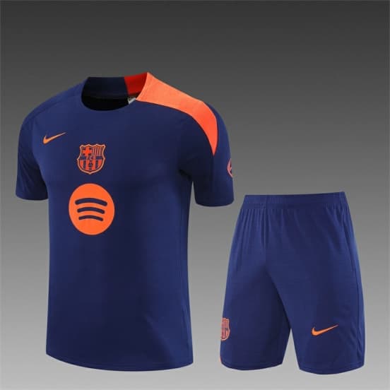 25/26 Barcelona Royal Blue T90 Short Sleeve Jersey+Shorts with XS — jersey