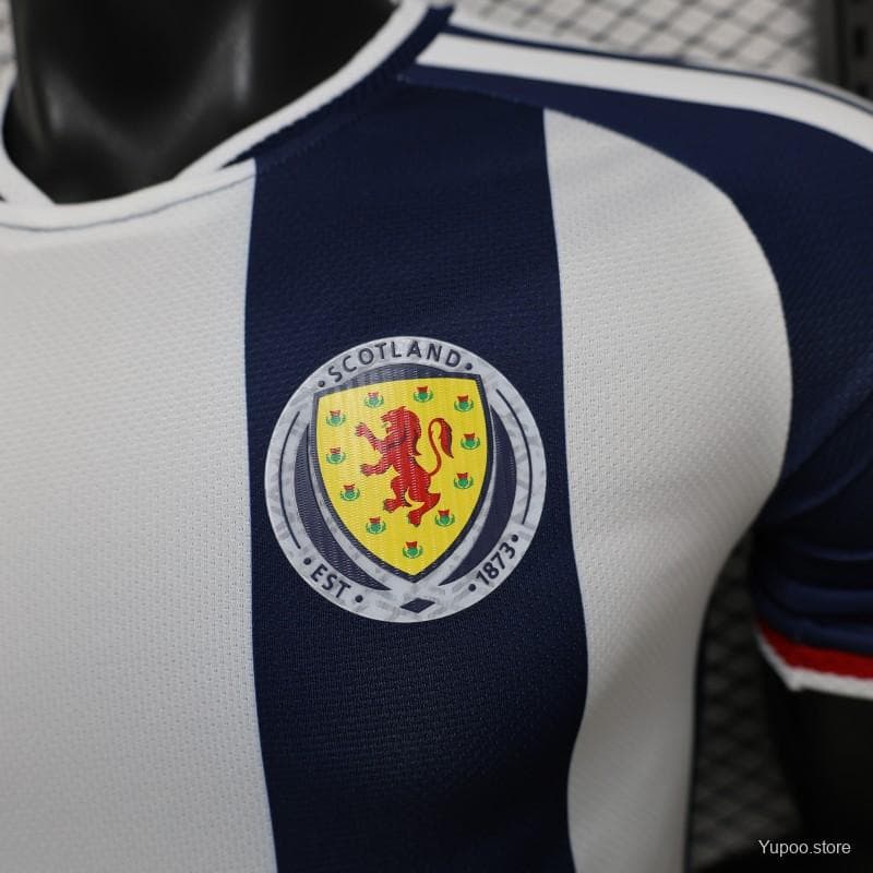 Player Version 2027 Scotland Away White/Navy Vertical Stripes Jersey — imagen 8