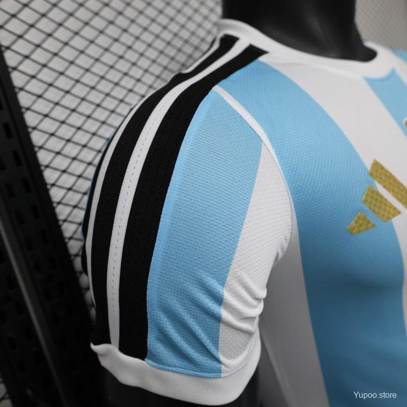 Player Version 2027 Argentina Home White & Light Blue Stripes with FIFA World Cup Champion Badge Jersey — imagen 6