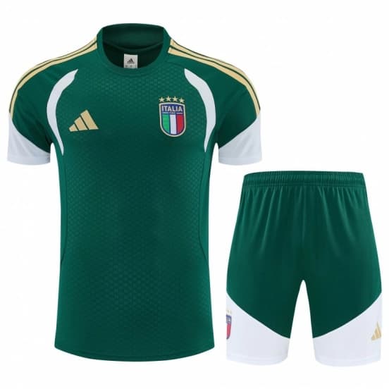 26/27 Italy Green Short Sleeve+Soccer Shorts — Selección de fútbol de Italia