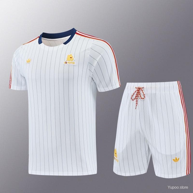 26/27 AS Roma White Short Sleeve+Soccer Shorts — imagen 21
