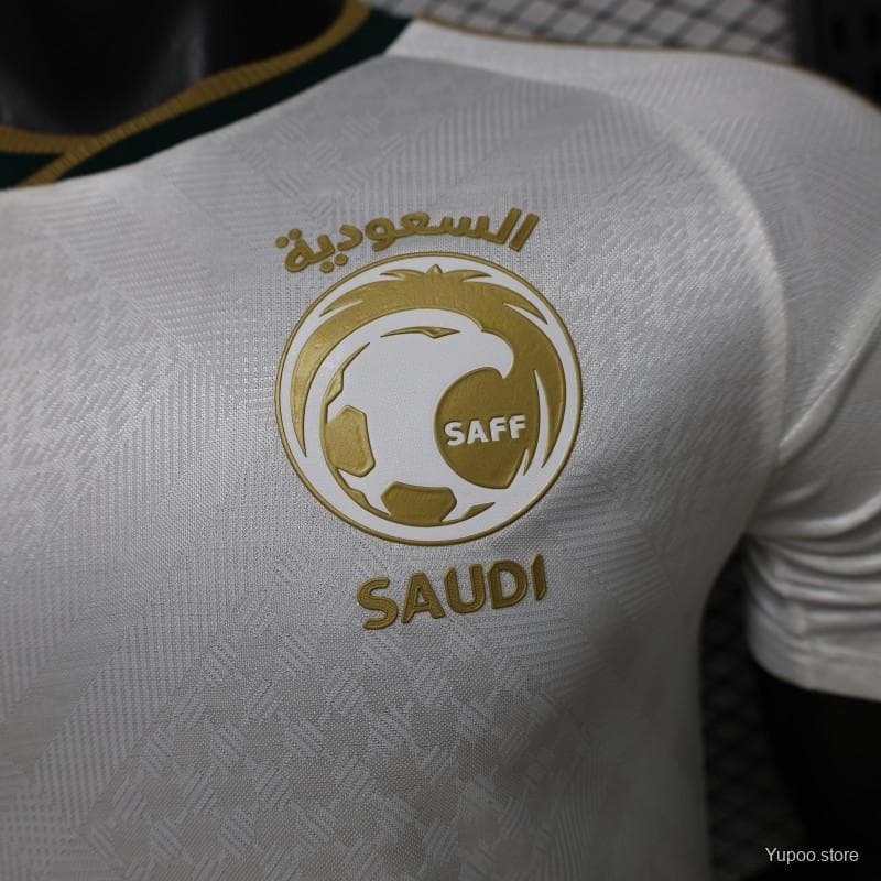 Player Version 26/27 Saudi Arabia  White & Gold Home Jersey — imagen 4