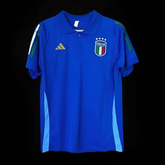 2024 Italy Home POLO Blue Jersey — Selección de fútbol de Italia