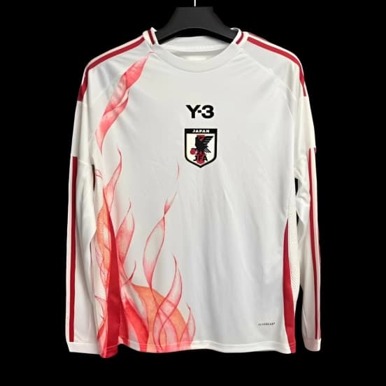 2024 Japan x Y3 Away White Long Sleeve Jersey — jersey