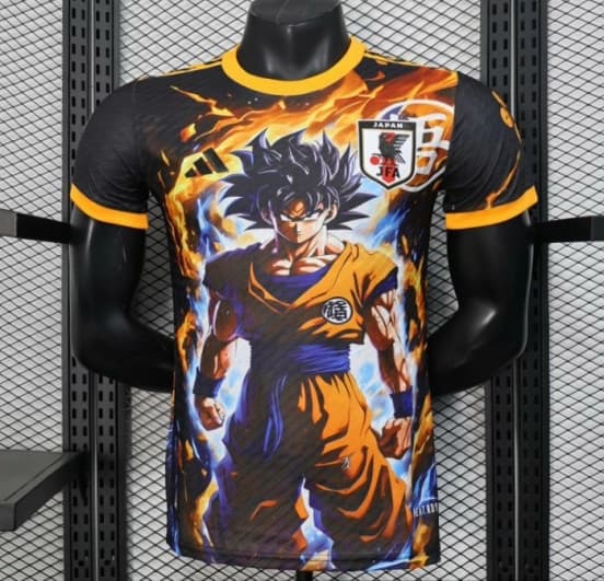 Player Version 2025 Japan Black with Anime Super Saiyan Design Jersey — jersey