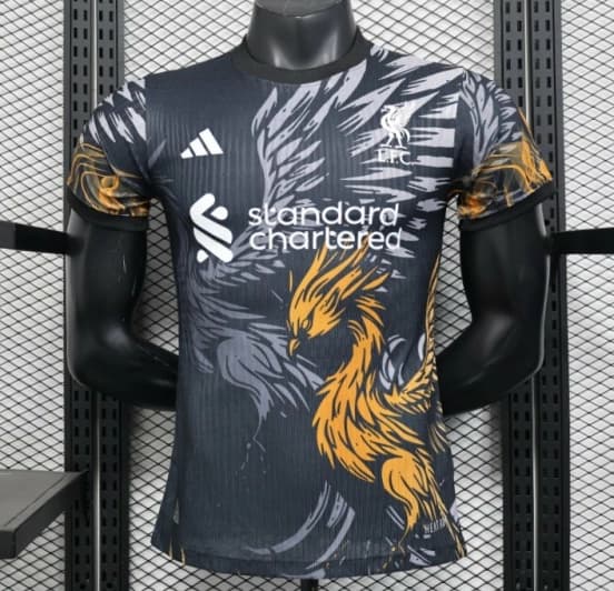 Player Version 25/26 Liverpool Dark Grey with Golden Phoenix Pattern Jersey — Liverpool Football Club