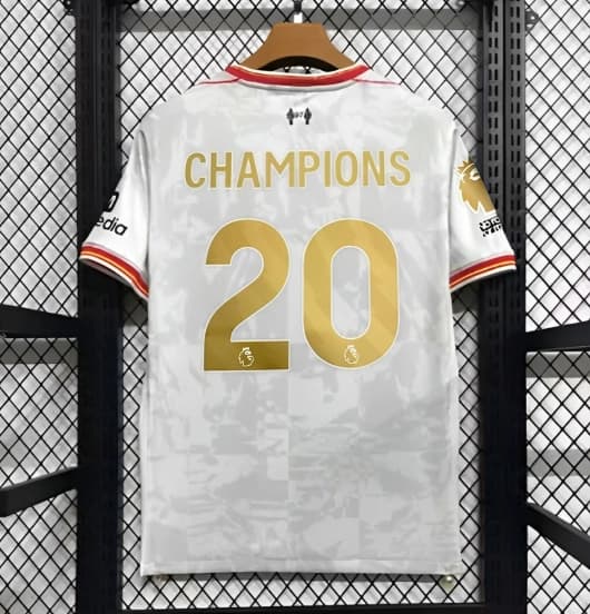 24/25 Liverpool Third White Jersey With 20 Champions Printing — Liverpool Football Club