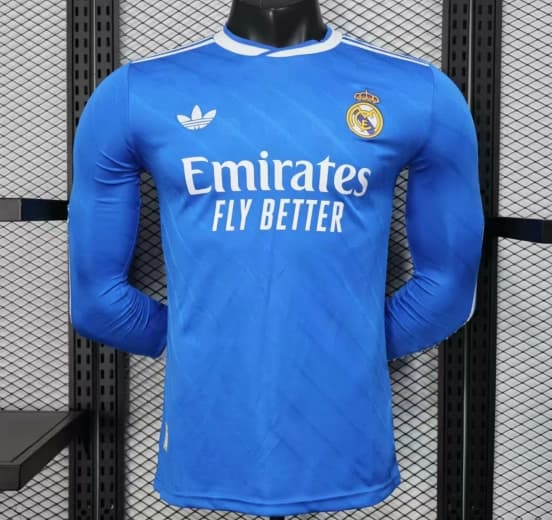 Player Version 25/26 Real Madrid Third Blue Long Sleeve Jersey — jersey