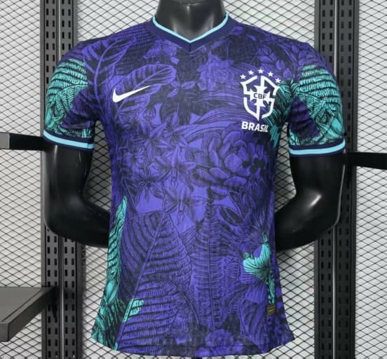 Player Version 2025 Brazil Purple with Tropical Leaf Pattern Jersey — Selección de fútbol de Brasil