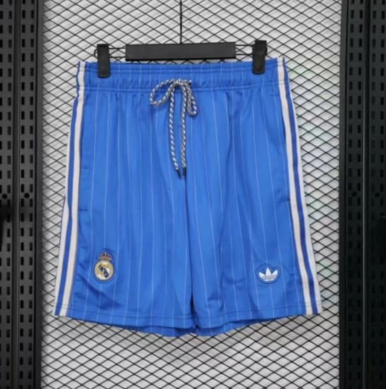 25/26 Real Madrid Blue with White Pinstripes Shorts — jersey