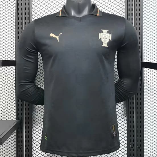 Player Version 2026 Portugal Goalkeeper Dark Grey Long Sleeve Jersey — jersey