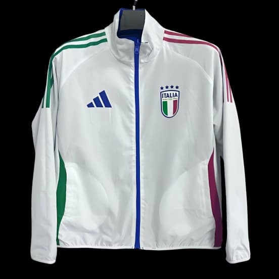 2026 Italy White Full Zipper Windbreaker — Selección de fútbol de Italia