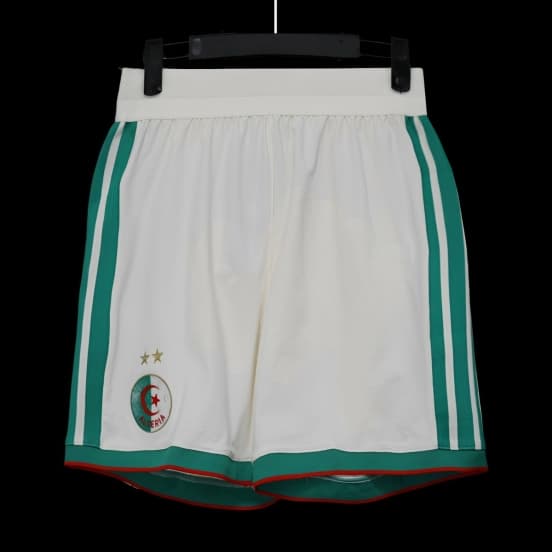 2026 Player Version Algeria White with Green Stripes Shorts — Selección de fútbol de Argelia