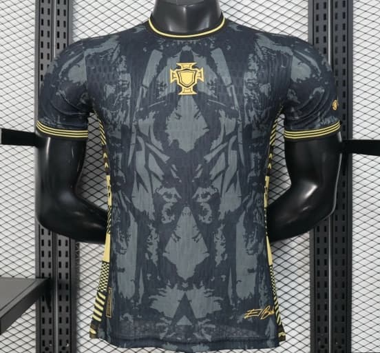 2026 Player Version Portugal Dark Grey with Abstract Graphic Pattern Jersey — jersey