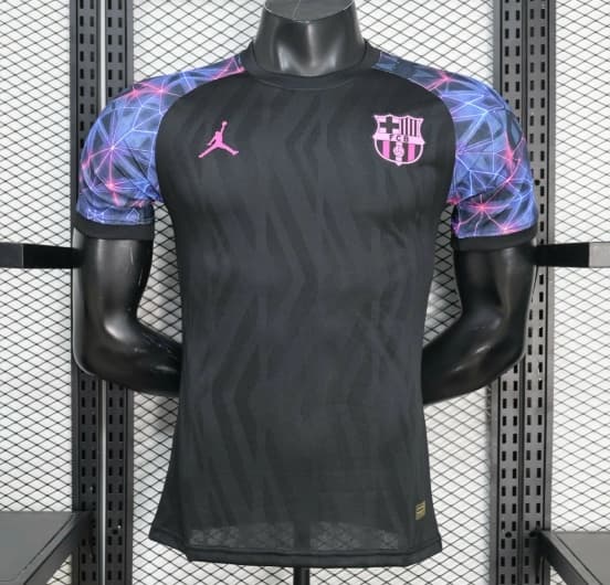 Player Version 25/26 FC Barcelona Black with Neon Geometric Pattern Jersey — jersey