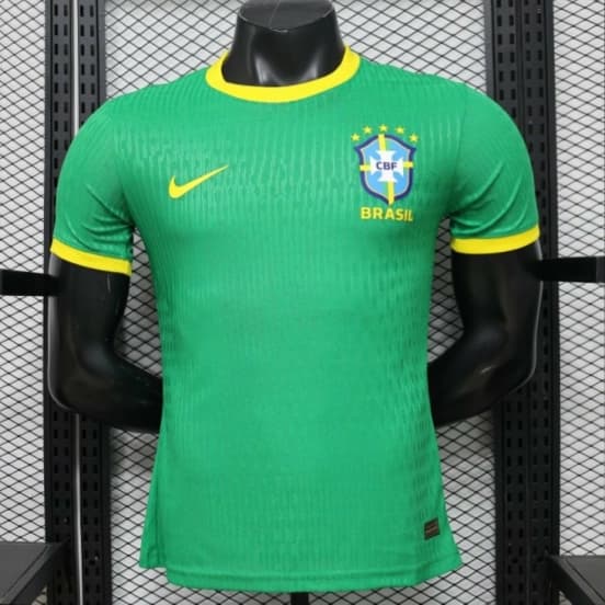 Player Version 2026 Brazil Green with Wave Texture Away Jersey — jersey