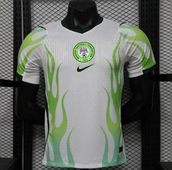 Player Version 2026 Nigeria  White with Green Flame Away Jersey — Selección de fútbol de Nigeria