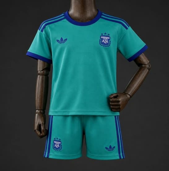 2026 Kids Argentina Away Green Jersey — jersey