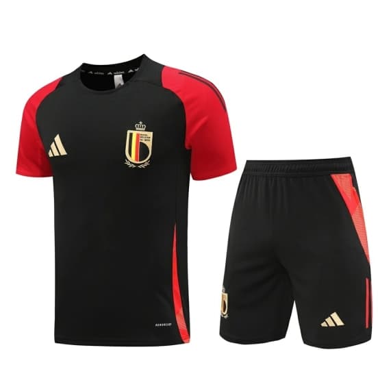 2025 Belgium Black Short Sleeve+Soccer Shorts — Selección de fútbol de Bélgica