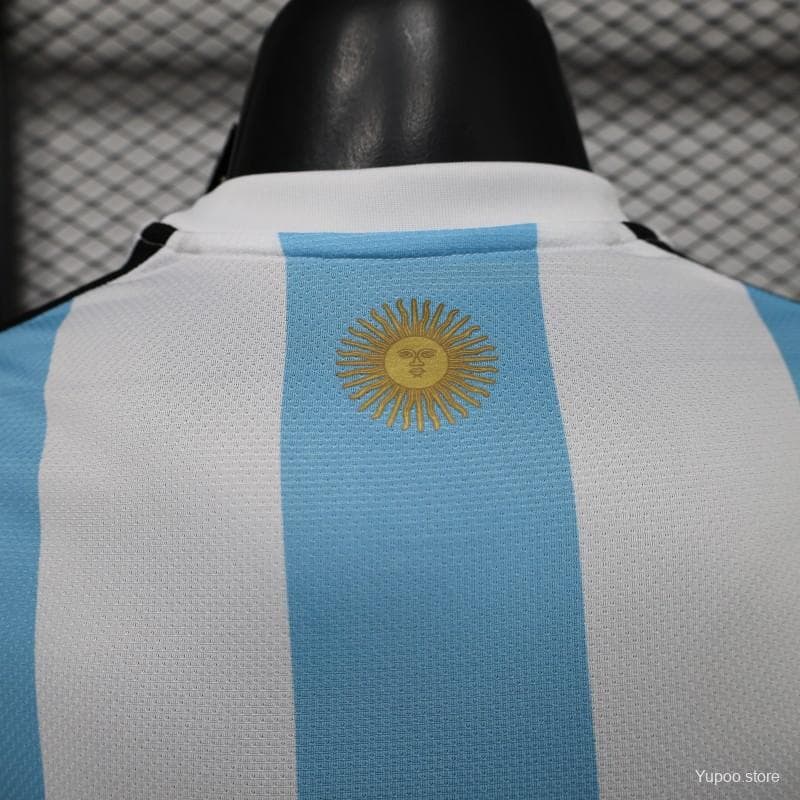 Player Version 2027 Argentina Home White & Light Blue Stripes with FIFA World Cup Champion Badge Jersey — imagen 2