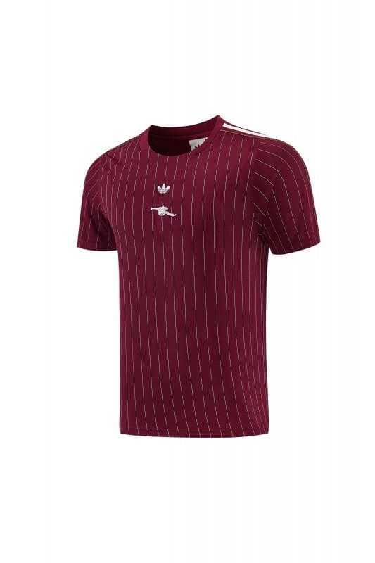 26/27  Arsenal  Maroon Pinstripe Short Sleeve+Soccer Shorts — imagen 23
