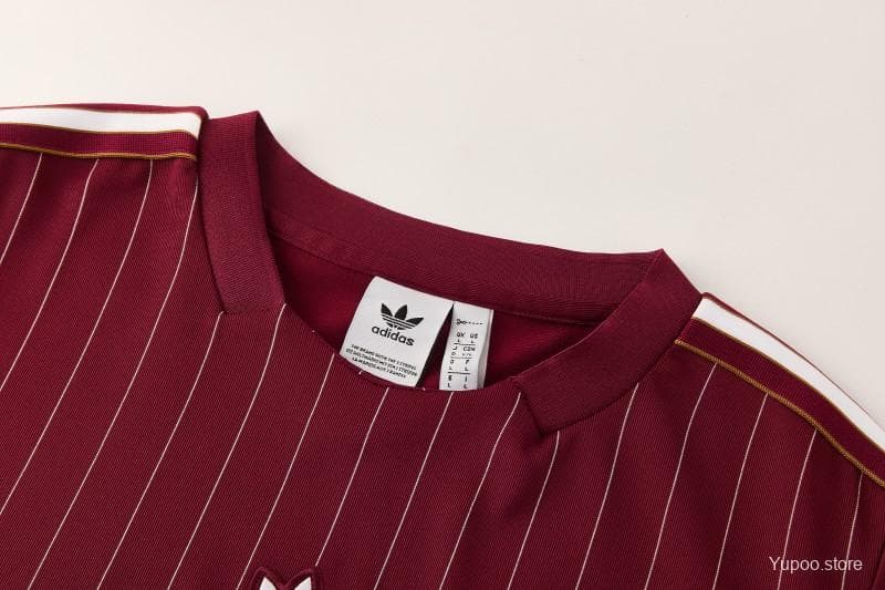 26/27  Arsenal  Maroon Pinstripe Short Sleeve+Soccer Shorts — imagen 21