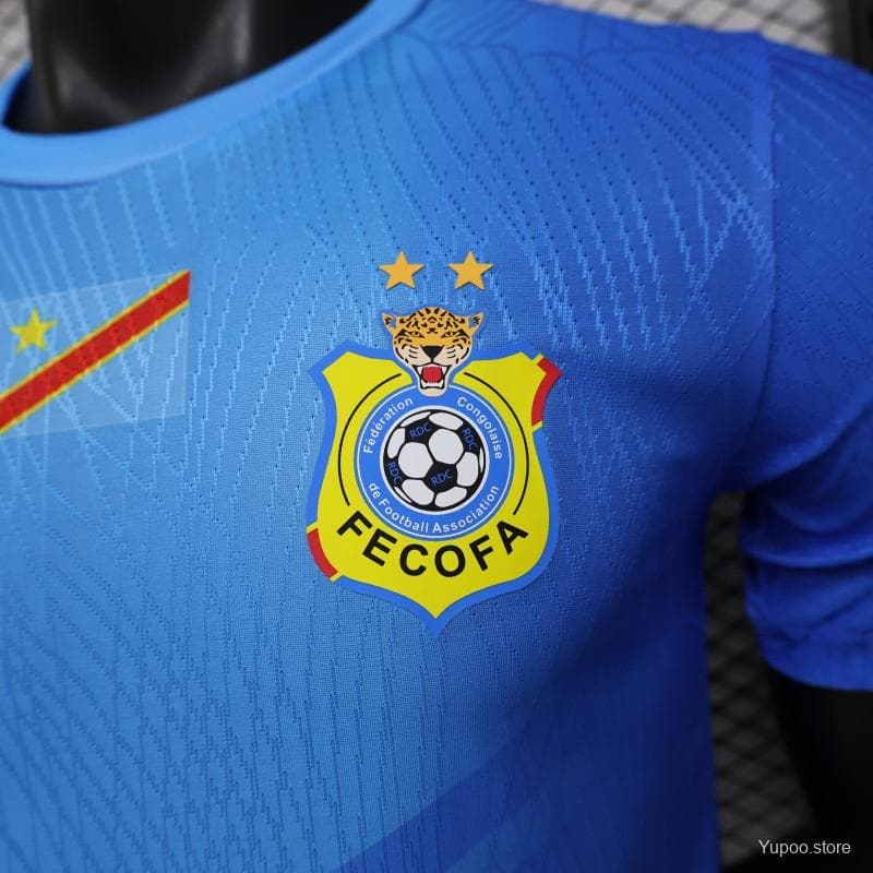 Player Version 26/27 DR Congo  Sky Blue & Red  Home Jersey — imagen 4