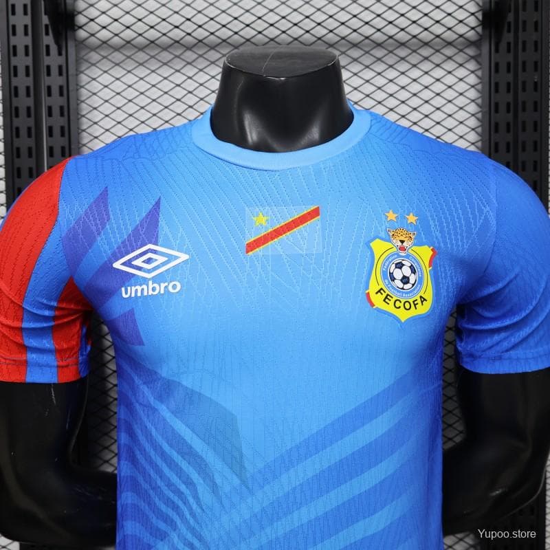 Player Version 26/27 DR Congo  Sky Blue & Red  Home Jersey — imagen 3