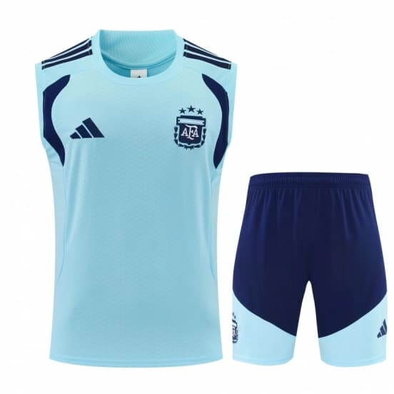 26/27 Argentina Sky Blue Sleeveless Training Vest +Soccer Shorts — jersey