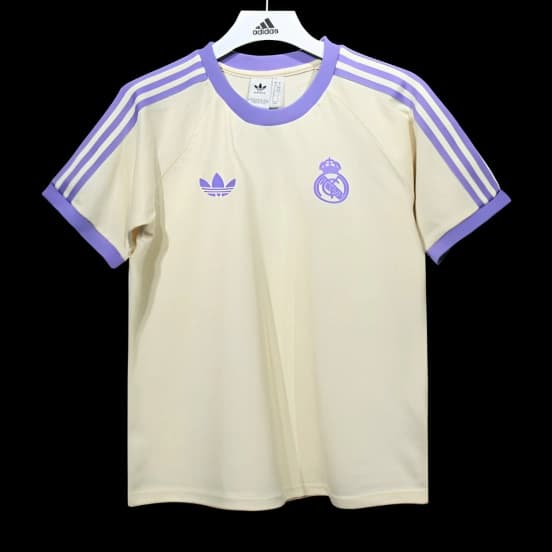 24/25 Real Madrid Cotton Beige T-shirt Jersey — Real Madrid Club de Fútbol