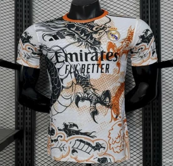 2025/26 Player Version Real Madrid Black And White Dragon Version Jersey — Real Madrid Club de Fútbol