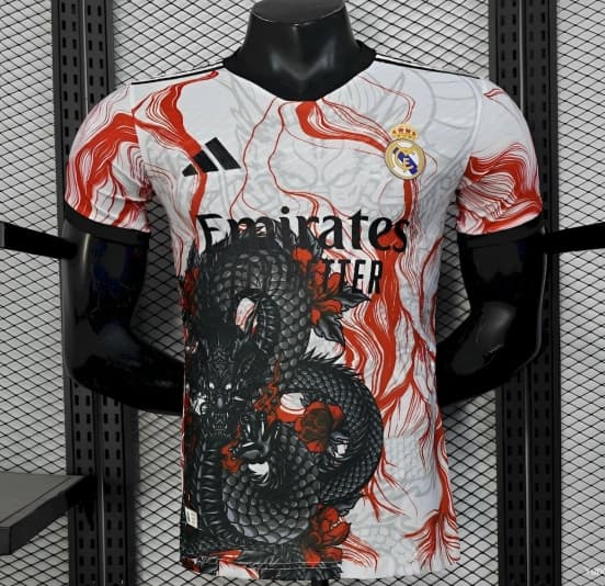 25/26 Player Version Real Madrid White Black Dragon Special Edition Jersey — jersey